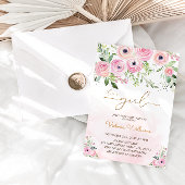 Invitation Floral Blush Baby shower fille rose