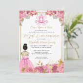 Invitation Floral Blush Cendrillon rose Royal Quinceanera (Debout devant)