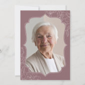 Invitation Floral Blush Dusty Pink Photo 90e fête d'anniversa (Dos)