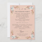 Invitation Floral Blush en Pampas Blanc Grass Twinkles lumièr (Dos)
