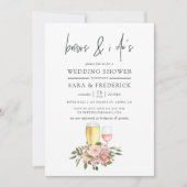 Invitation Floral Blush et Gold brasse avant le I Do (Devant)