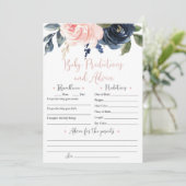 Invitation Floral Blush et Navy Baby Predictions et conseils (Debout devant)