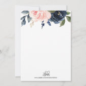 Invitation Floral Blush et Navy Baby Predictions et conseils (Dos)