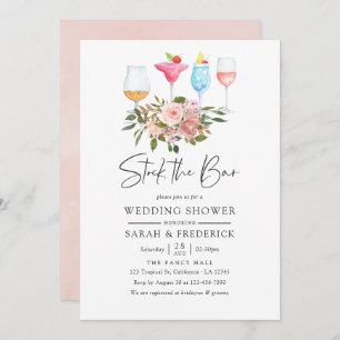 Invitation Floral Blush et Rose Gold Stock du Bar