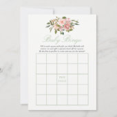 Invitation Floral Blush et Sage Baby shower bébé Bingo (Devant)