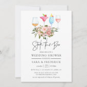 Invitation Floral Blush et Stock or du bar (Devant)