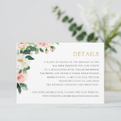 Invitation Floral Blush Greenery Détails romantiques Info Car (Debout devant)