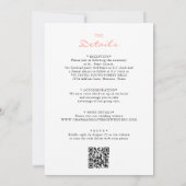 Invitation Floral Blush Mariage budget rose (Dos)