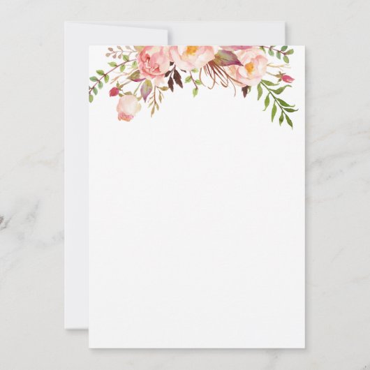 Invitation Floral Blush Pink Moderne Élégant Mariage Boho (Dos)