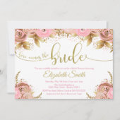 Invitation Floral Blush Rose & Gold (Devant)
