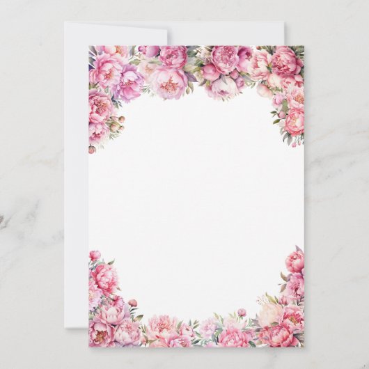 Invitation Floral Blush rose or Parties scintillant Tiara Qui (Dos)