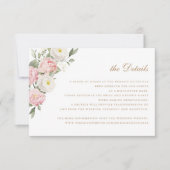 Invitation Floral Blush Rose Verdure Détails du Mariage (Devant)