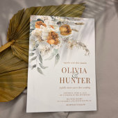 Invitation Floral Bohème moderne Mariage en terre cuite