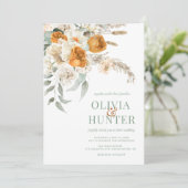 Invitation Floral Bohème moderne Sage Mariage vert (Debout devant)