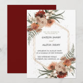 Invitation Floral Bohème Neutre Simple Moderne (Devant / Derrière)