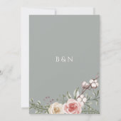 Invitation Floral Bohème Sage Mariage vert (Dos)