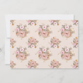 Invitation Floral BOHO Aquarelle rose pâle Bébé Fille Douche (Dos)