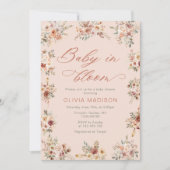 Invitation Floral Boho Baby Shower (Devant)
