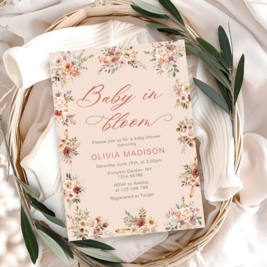Invitation Floral Boho Baby Shower