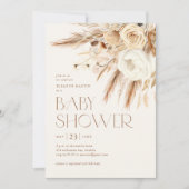 Invitation Floral Boho Baby shower neutre genre (Devant)