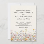 Invitation Floral Boho Beige Wildflower Wedding (Devant)