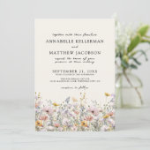 Invitation Floral Boho Beige Wildflower Wedding (Debout devant)