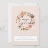Invitation Floral Boho Blush Earth Tone Bébé Douche virtuelle (Dos)