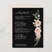 Invitation Floral Boho Blush Mint Folio Détails du Mariage (Devant / Derrière)