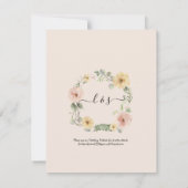 Invitation Floral Boho Blush Mustard Foliard Détails du Maria (Dos)