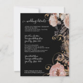 Invitation Floral Boho Blush Rose Gold séché Détails du Maria (Devant)