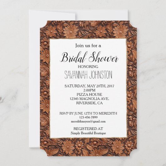 Invitation Floral Boho Brown (Devant)