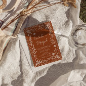 Invitation Floral Boho Burnt Orange Terracotta Herbal Wedding