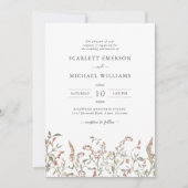Invitation Floral Boho Chic Mariage (Devant)