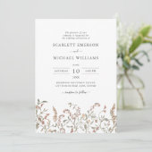 Invitation Floral Boho Chic Mariage (Debout devant)