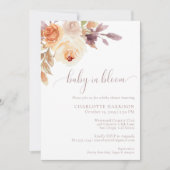 Invitation Floral Boho d'automne rustique | BABY SHOWER (Devant)