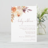 Invitation Floral Boho d'automne rustique | BABY SHOWER (Debout devant)