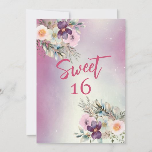 Invitation Floral boho de pouce moderne (Dos)