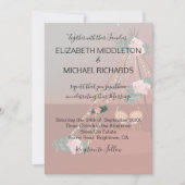 Invitation Floral Boho Desert Rustic Teepee / Tipi Mariage (Devant)