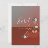 Invitation Floral Boho Desert Rustic Teepee / Tipi Mariage (Dos)