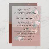 Invitation Floral Boho Desert Rustic Teepee / Tipi Mariage (Devant / Derrière)