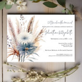 Invitation Floral Boho d'hiver | Dîner de répétition blanc
