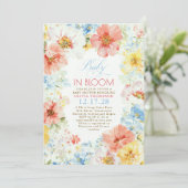 Invitation Floral Boho Elegant Baby in Bloom Baby Shower (Debout devant)