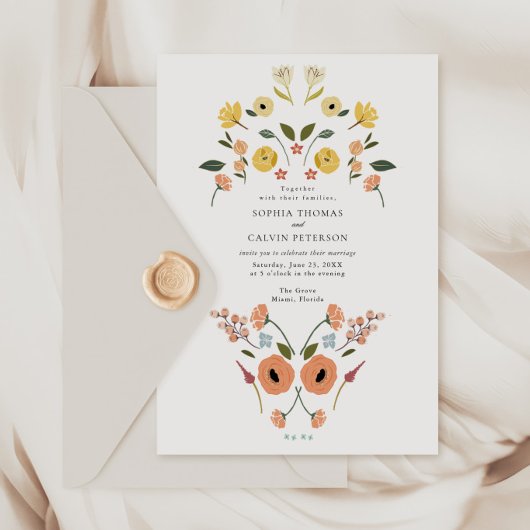 Invitation Floral Boho Fleur sauvage Mariage