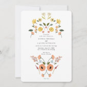 Invitation Floral Boho Fleur sauvage Mariage (Devant)