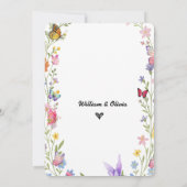 Invitation Floral Boho Fleurs sauvages Ordre du jour Mariage (Dos)