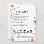 Invitation Floral Boho Fleurs sauvages Ordre du jour Mariage (Devant)