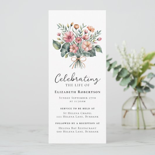 Invitation Floral Boho Funeral Digital Evite (Debout devant)