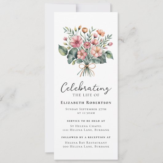 Invitation Floral Boho Funeral Digital Evite (Devant)