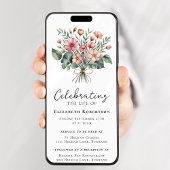 Invitation Floral Boho Funeral Digital Evite