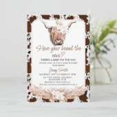 Invitation Floral Boho Highland Vache Baby shower d'impressio (Debout devant)